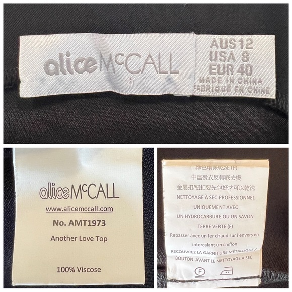 •ALICE McCALL• Another Love Cold Shoulder Oversized Top in Black Size 8 - Picture 11 of 13